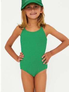 NWOT Beach Riot Little Julia One Piece Jelly Bean Green Terry Sz 2